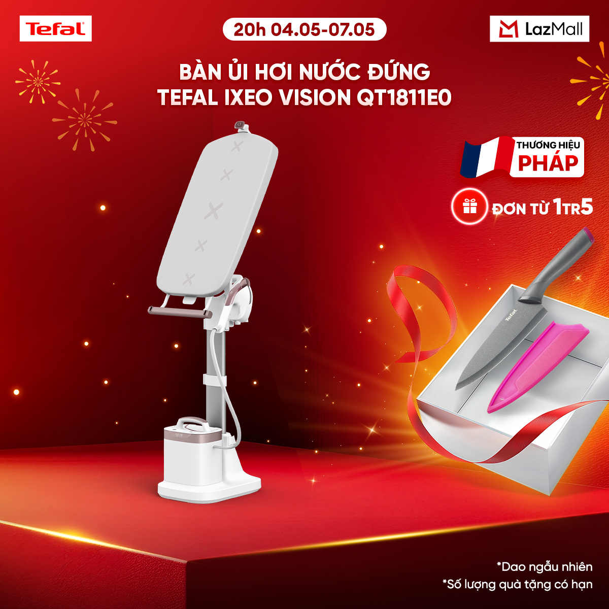 Bàn ủi hơi nước đứng Tefal IXEO Vision QT1811E0