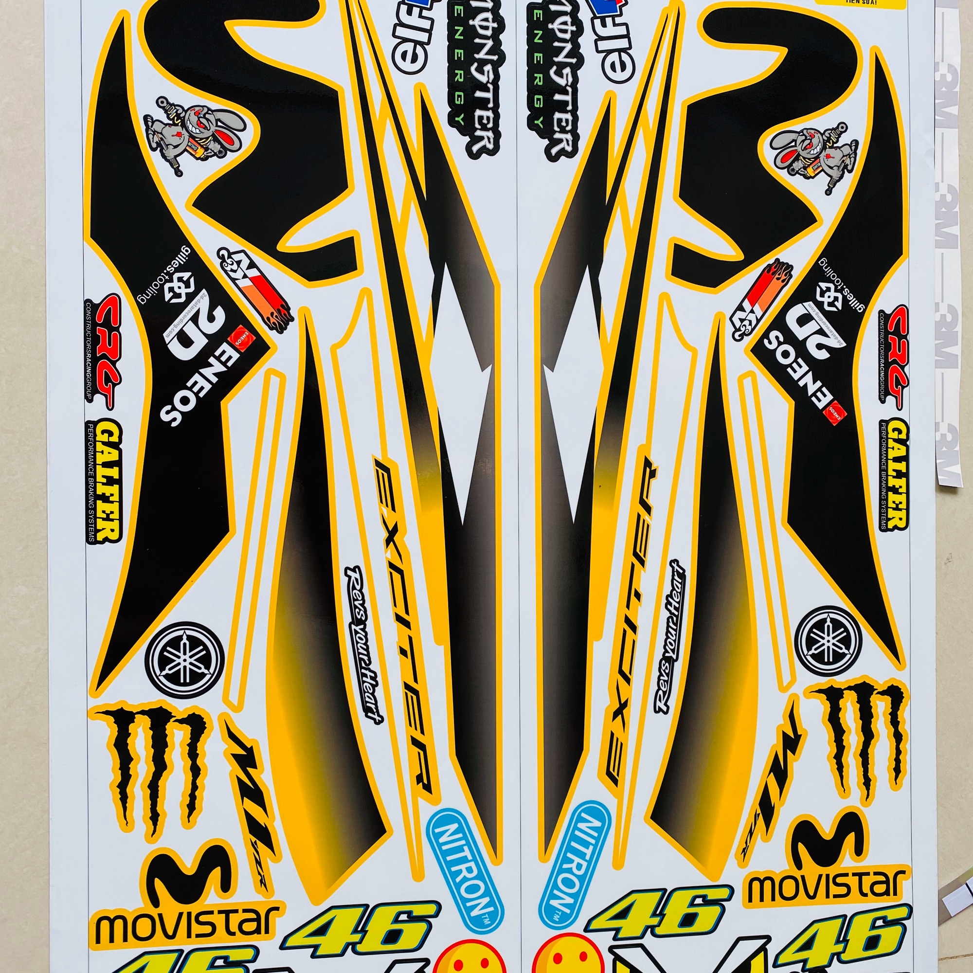 [ QUÍ KHÁCH VUI LÒNG MANG TEM RA TIỆM CHO THỢ DÁN] TEM RỜI Ex 135 2011 Movistar dán xe vàng decal