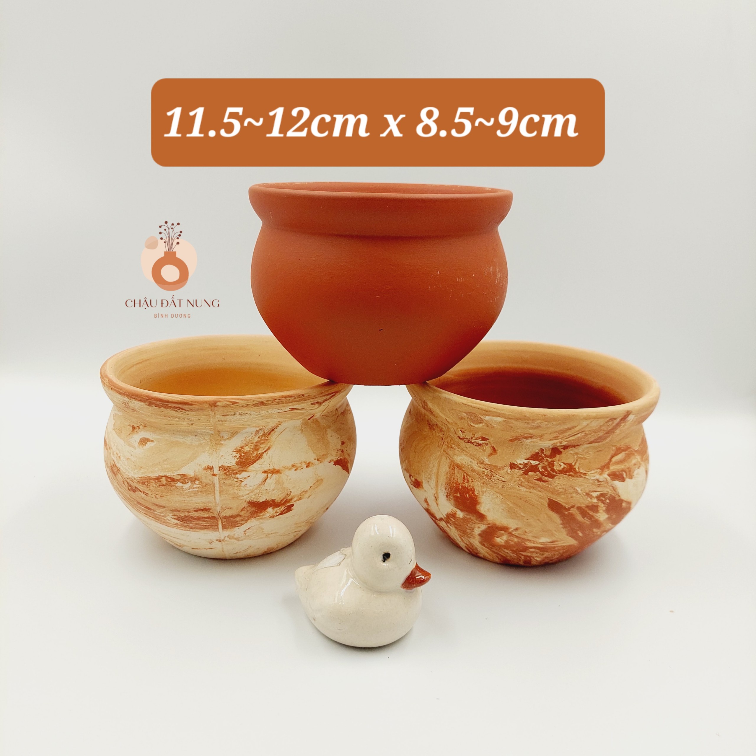 Chậu đất nung bình dương - bắp cải 129, miệng chậu 11.5-12cm, chiều cao 8.5-9cm