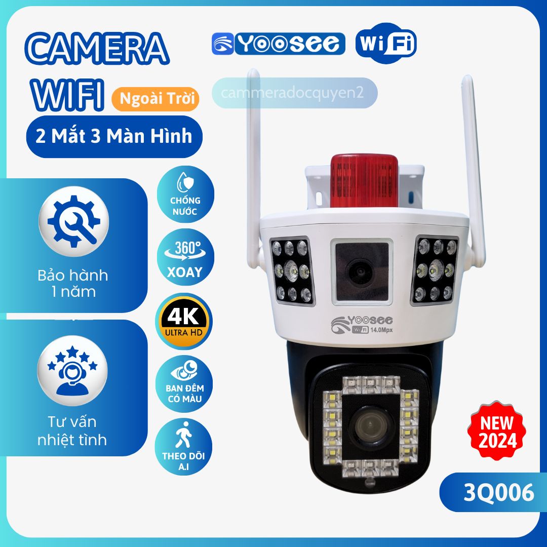 (BẢO HÀNH 12 THÁNG) Camera YOOSEE Sử Dụng WIFI Trong Nhà/Ngoài Trời, Bắt Sóng Cực Mạnh, Đàm Thoại 2 Chiều, Ban Đêm Có Màu, Xoay 360 Độ