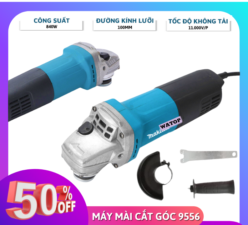 Máy cắt cầm tay makita 9556 công tắc đuôi máy mài cắt công dụng cắt sắt cắt gạch, cắt gỗ 100mm tặng kèm lưỡi cắt