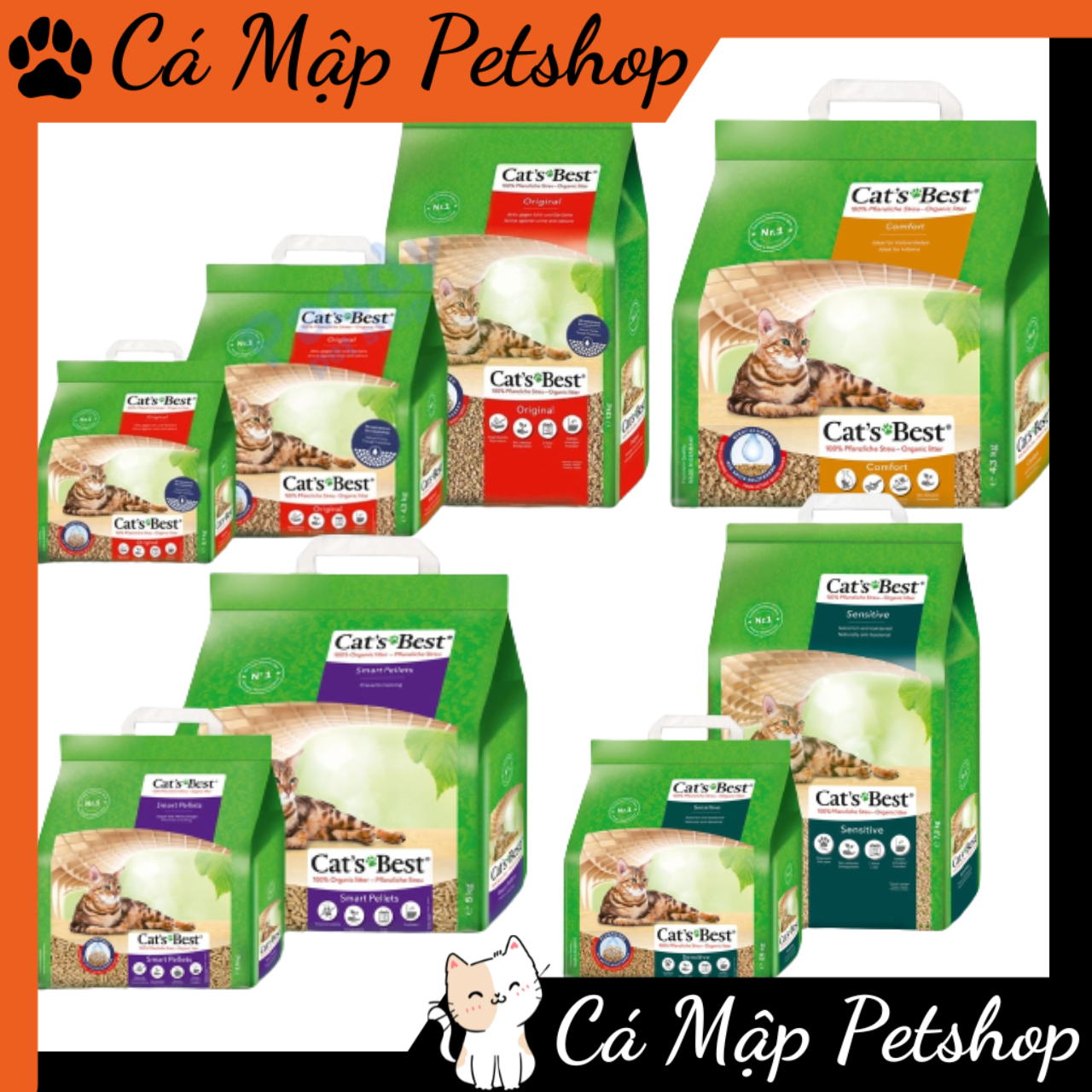 Cát gỗ cho mèo Cat's Best siêu thấm hút, kháng khuẩn, Cát Best cho mèo
