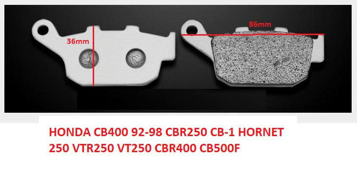 Má phanh bố thắng sau CB400 92-98 CBR250 CB-1 Hornet 250 VTR250 VT250  Honda CBR400 CB500F … và các dòng xe tương ứng Loại Tốt