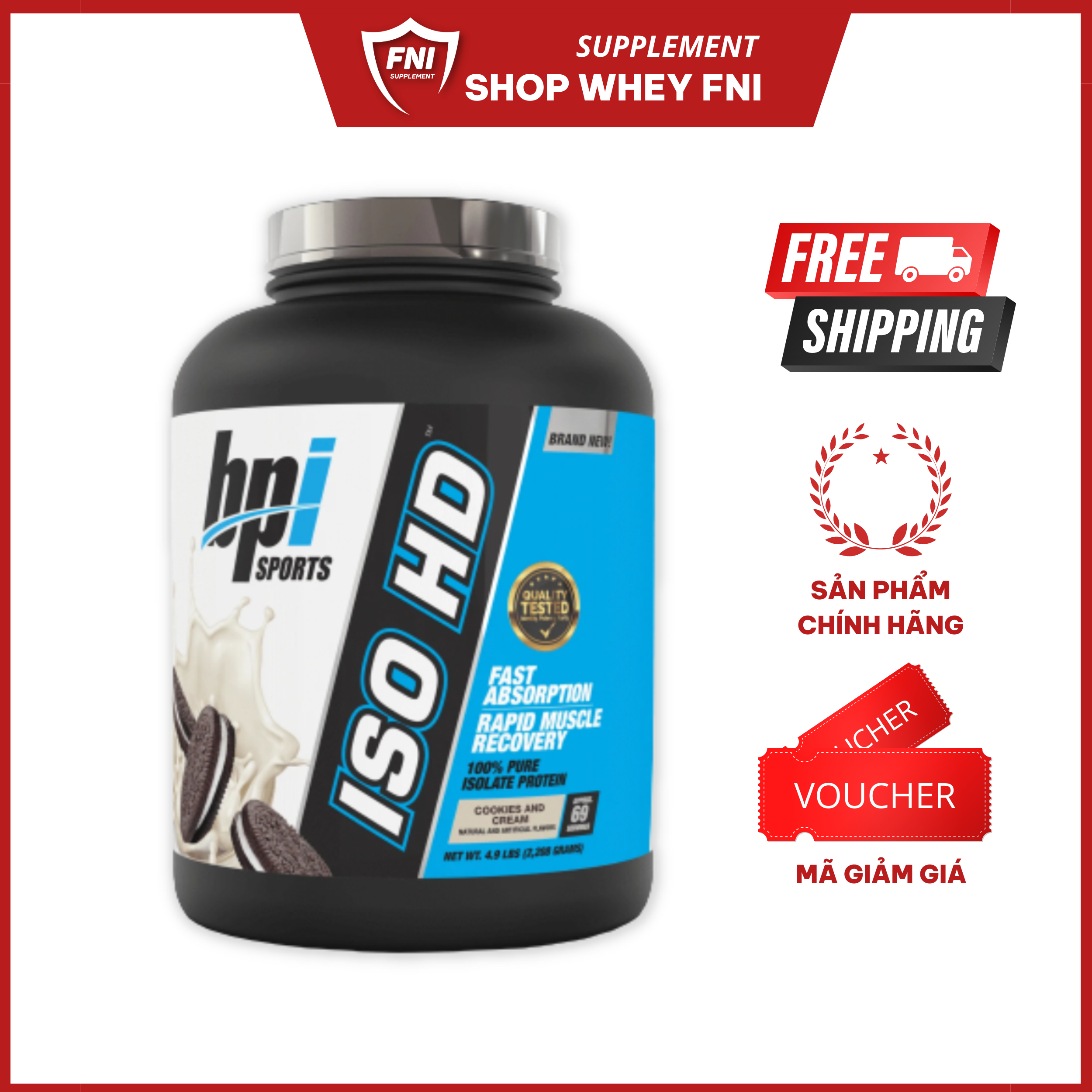 Whey protein, iso hd bột whey isolate tăng cơ giảm mỡ và phục hồi cơ bắp 5lbs 69sv