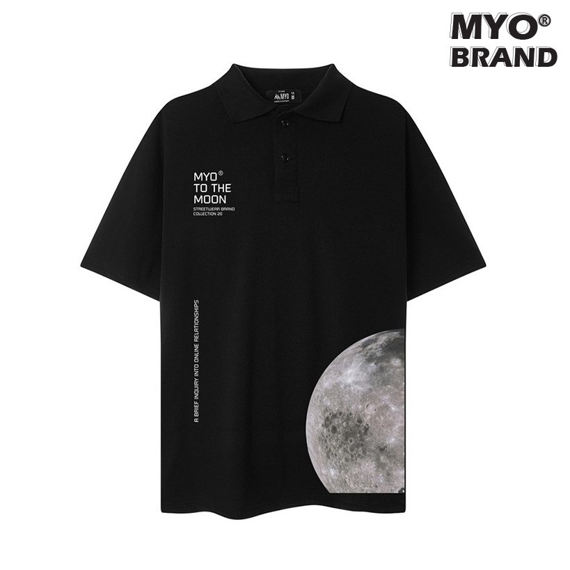 TM Áo Polo MYO Vải Cotton In Hình To The Moon