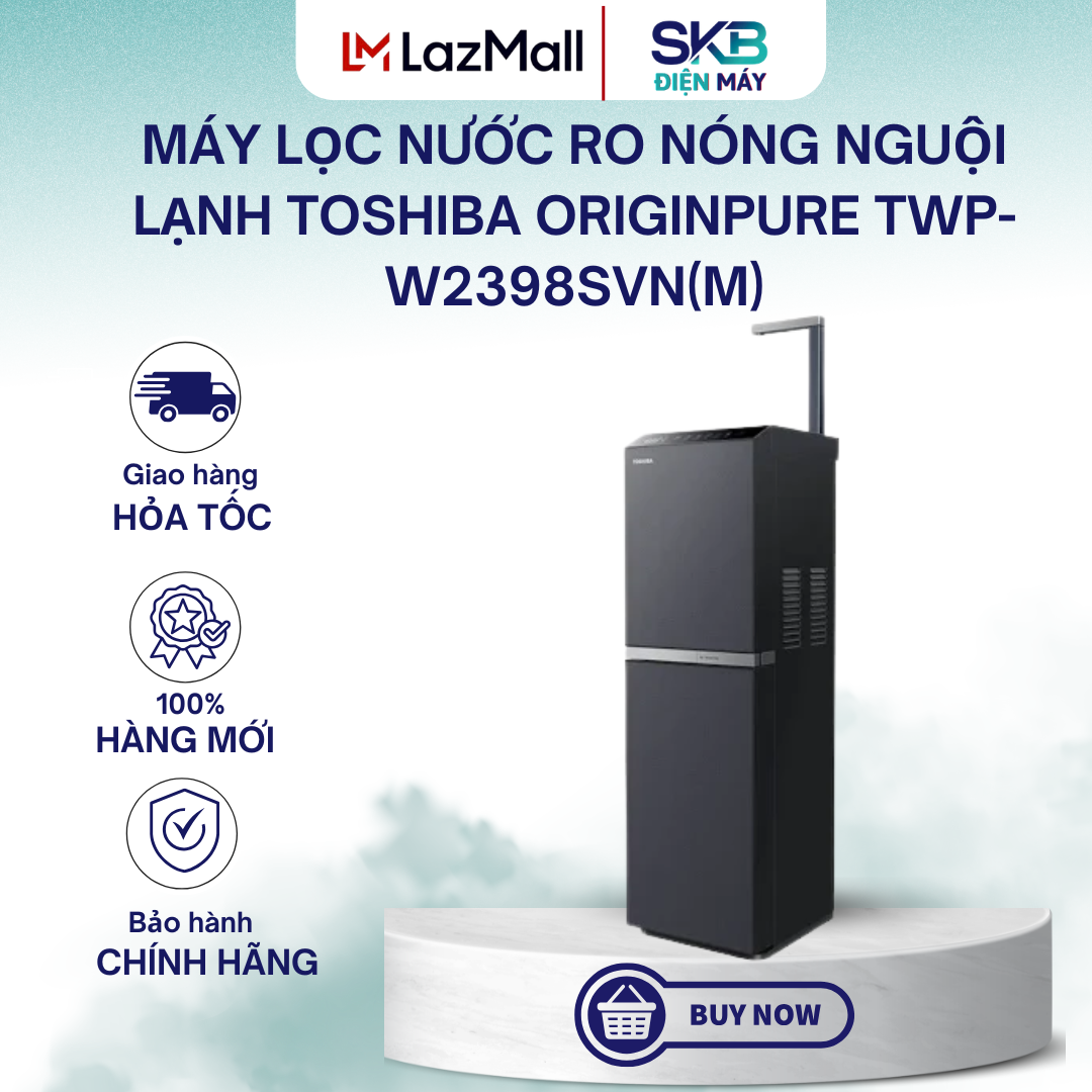[MIỄN PHÍ LẮP ĐẶT] Máy lọc nước RO nóng nguội lạnh Toshiba Originpure TWP-W2398SVN(M) 10 lõi - Bảo hành 2 năm