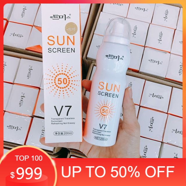 Xịt chống nắng V7 lên tone trắng da Hàn Quốc ko bết dính[cam kết Chính hãng]