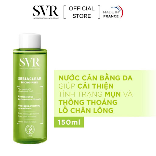 Nước cân bằng cho da dầu mụn svr sebiaclear micro peel 150ml 300.000đ