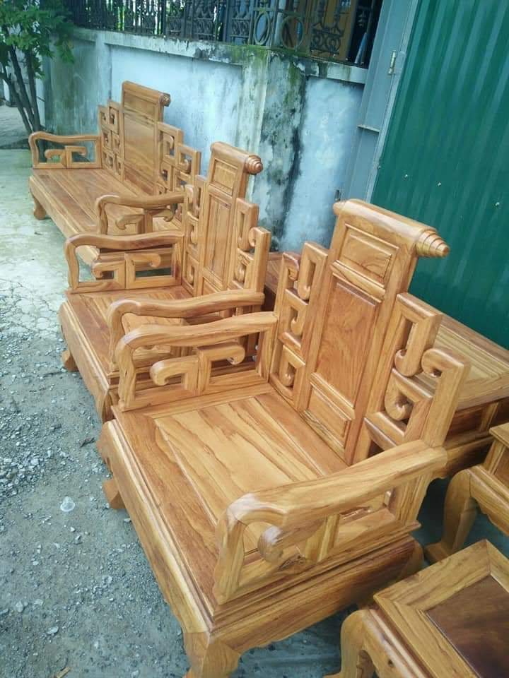 Bộ gế sơn thủy gõ đỏ
