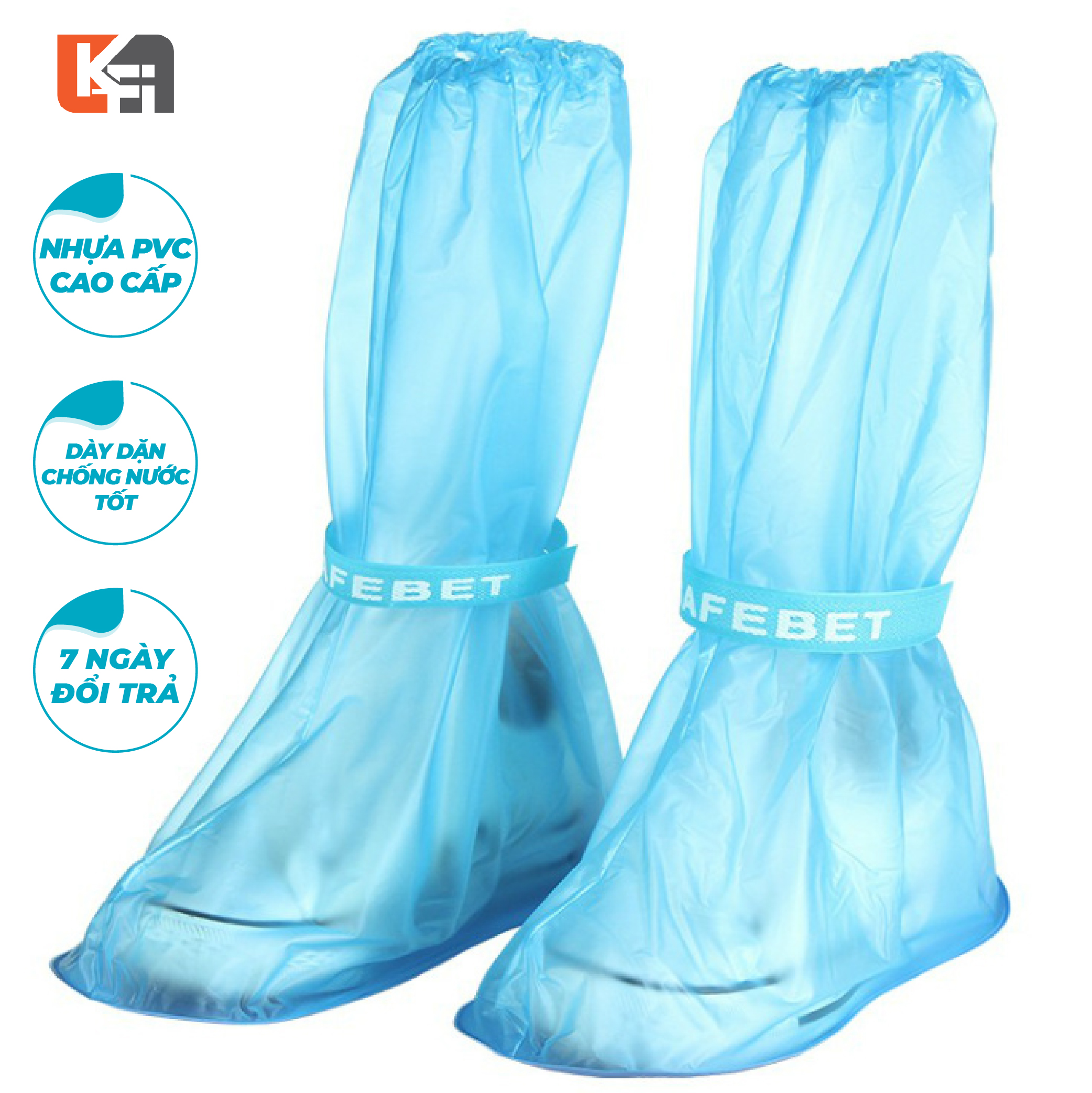 Bọc giày đi mưa thời trang chống thấm bằng nhựa PVC cao cấp, đế chống trượt siêu bền - KaFi Store