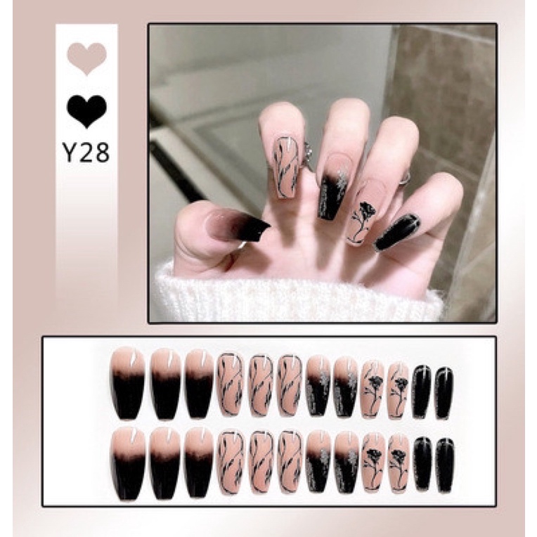 Hộp 24 Móng tay giả , nail giả , móng giả A15 (kèm keo dán)