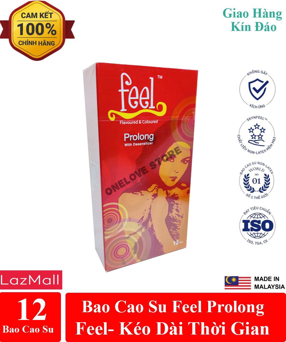 Bao cao su Feel Prolong kéo dài thời gian quan hệ hộp 12 cái