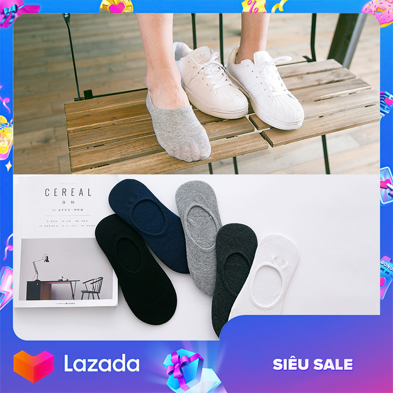Vớ lười tàng hình style hàn quốc có đệm gót chống trượt - Tất lười nam chống hôi chân