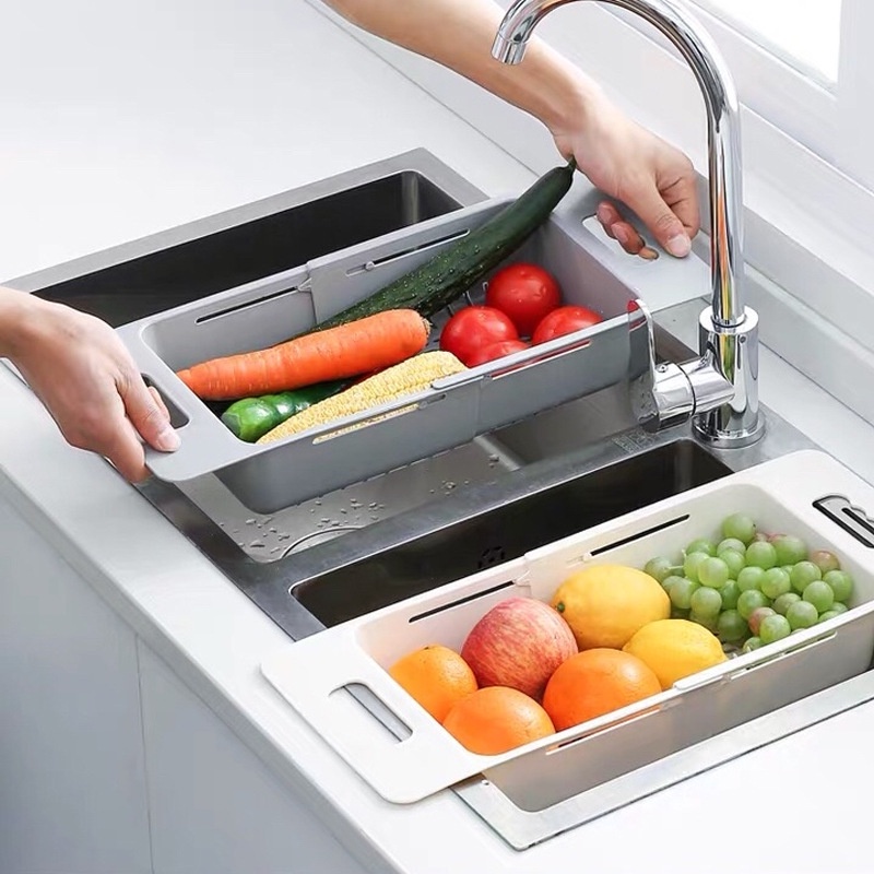 Rổ nhựa Ecco gác bồn, khay gác bồn rửa chén thu gọn 48x 18cm