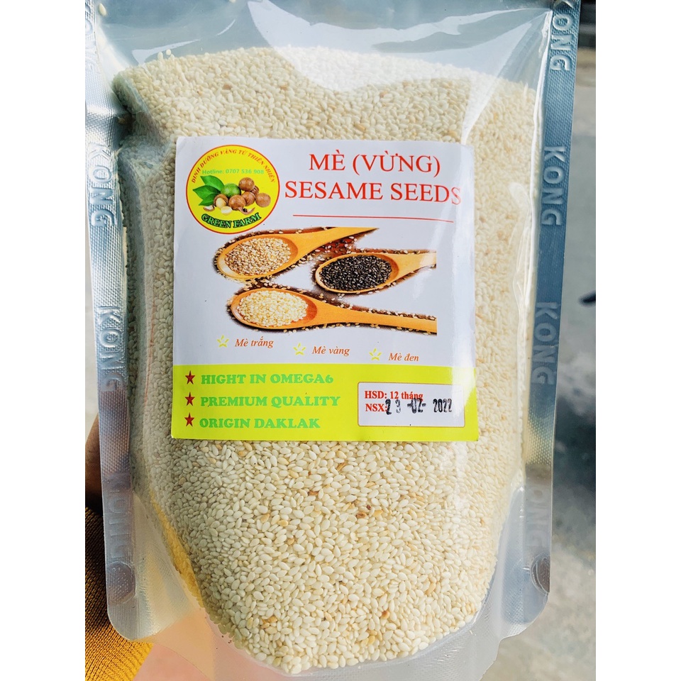 Mè trắng rang củi, Mè trắng sống, Mè rang sẵn 500G