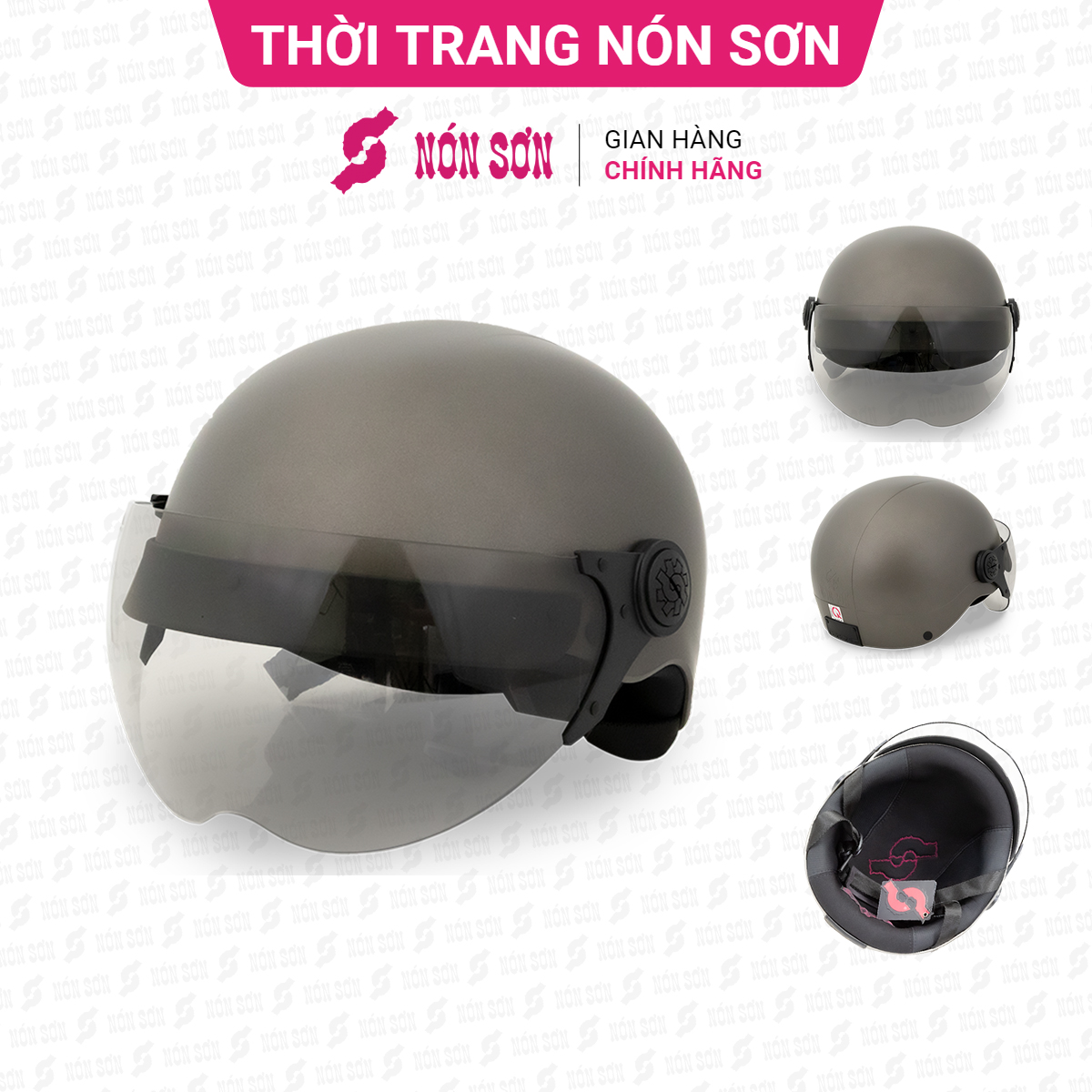 Mũ bảo hiểm nửa đầu có kính chính hãng NÓN SƠN KT-XM151