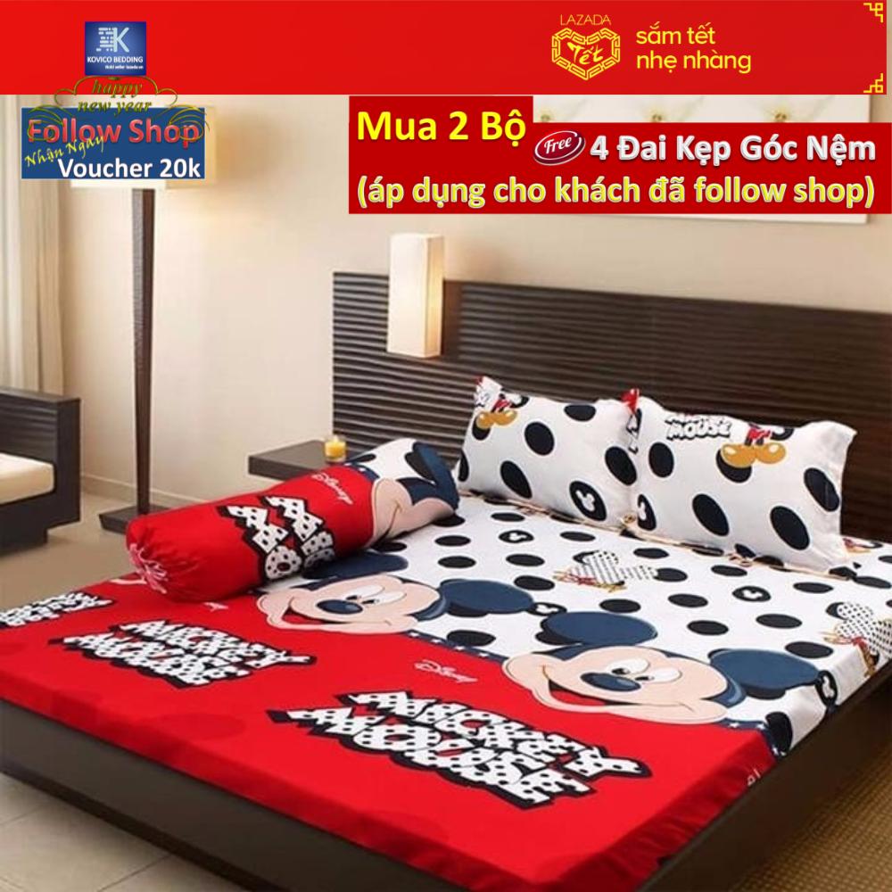 Bộ ga giường mickeymouse chấm bi