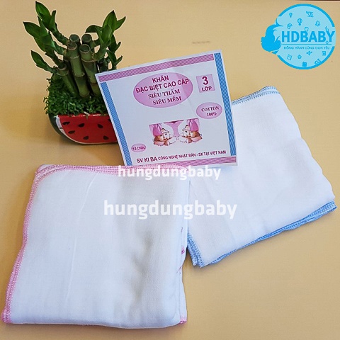 Khăn xô sữa xuất nhật khăn rửa mặt cho bé yếm giữ ấm khăn lau dãi khăn xô em bé khăn sữa mềm cotton kiba