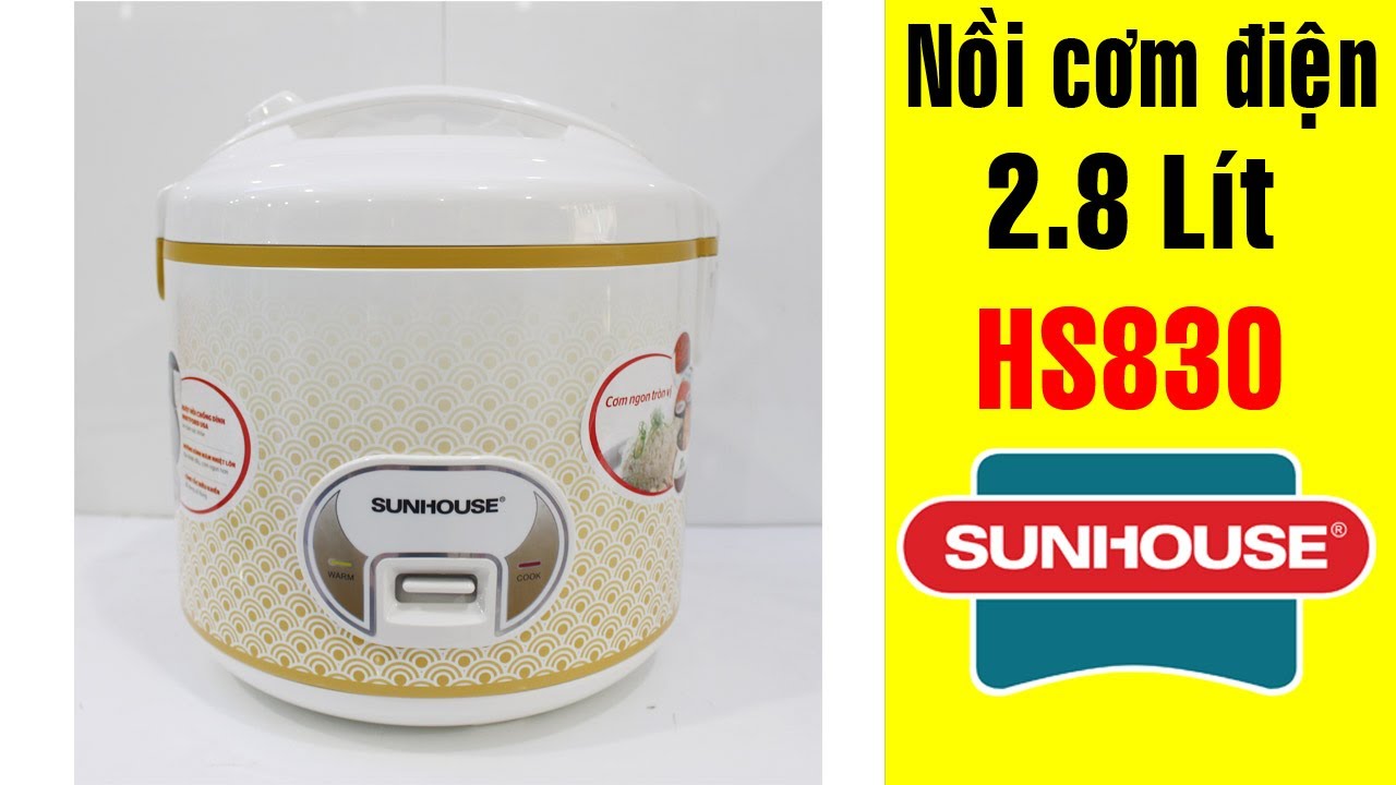 Nồi cơm điện Sunhouse 2.8 lít SH 830 trưng bày-sử dụng cho 6-8 người ăn-nấu ăn ngon, dễ vệ sinh-BH 12 tháng