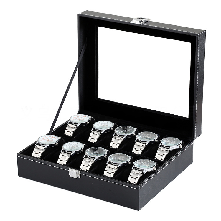 Hộp đựng đồng hồ đeo tay 10 ngăn bọc da cao cấp