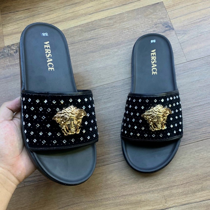 Dép quai ngang đính đá nam nữ mẫu mới 2021