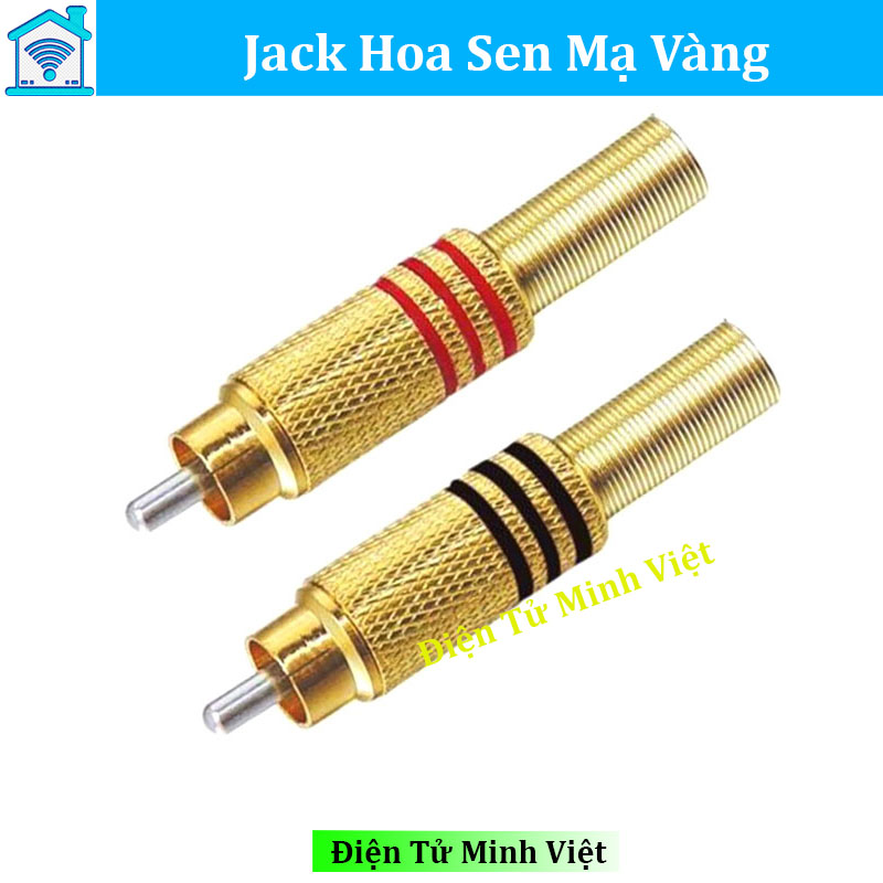Combo 2 jack hoa sen mạ vàng - jack rca av bắt vít
