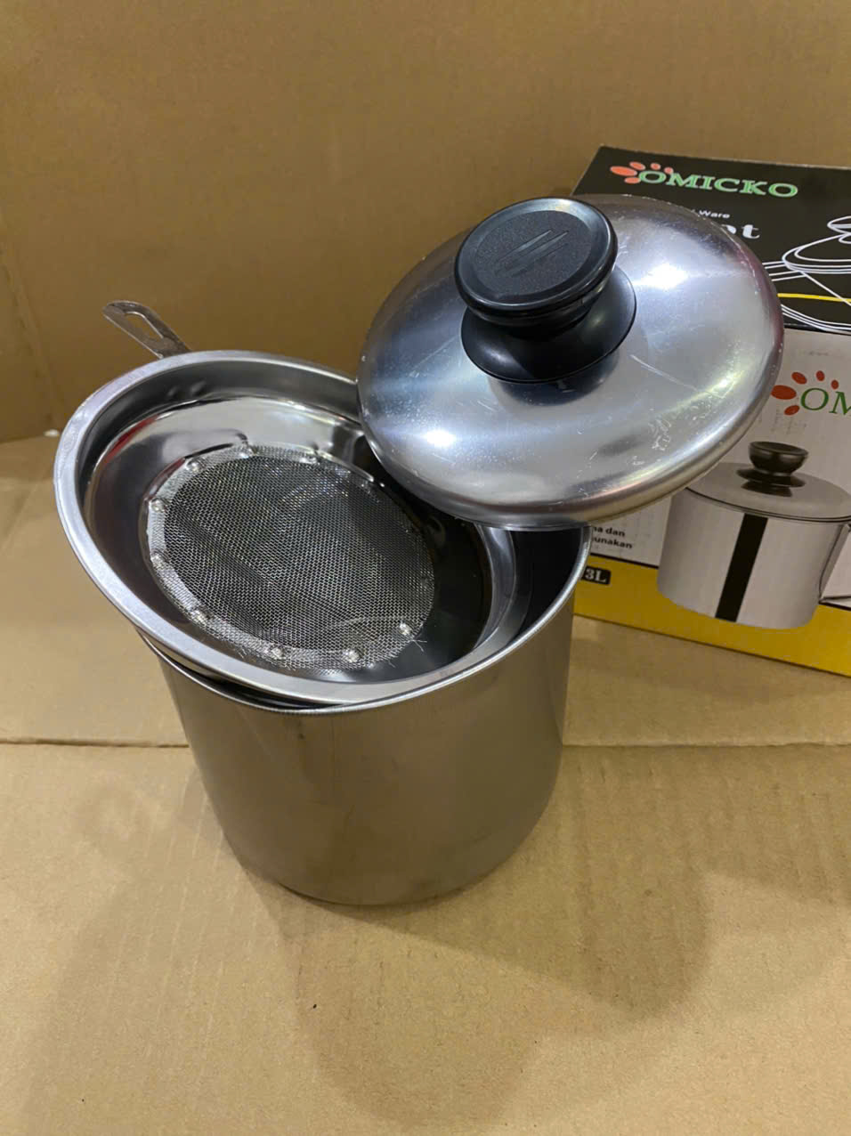 Bình Ca Inox Lọc Dầu Ăn -Lọc Dầu Ăn Xả Bỏ Dầu Ăn, Hũ Chứa Đựng Dầu Mỡ Lọc Cặn Dầu Cặn