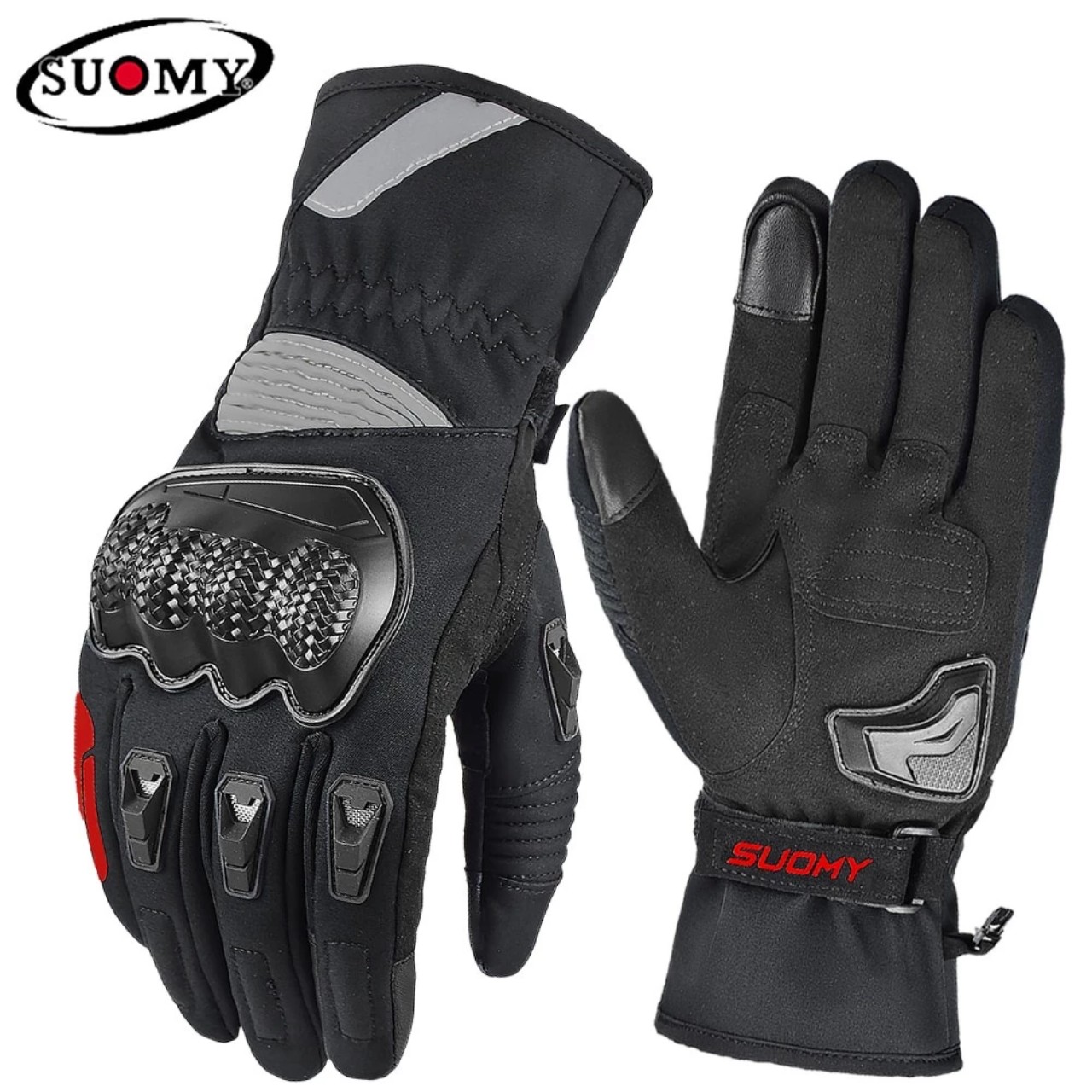 Găng tay suomy su07 giữ ấm chống nước 100% có cảm ứng điện thoại – găng tay xe máy chống trượt unisex