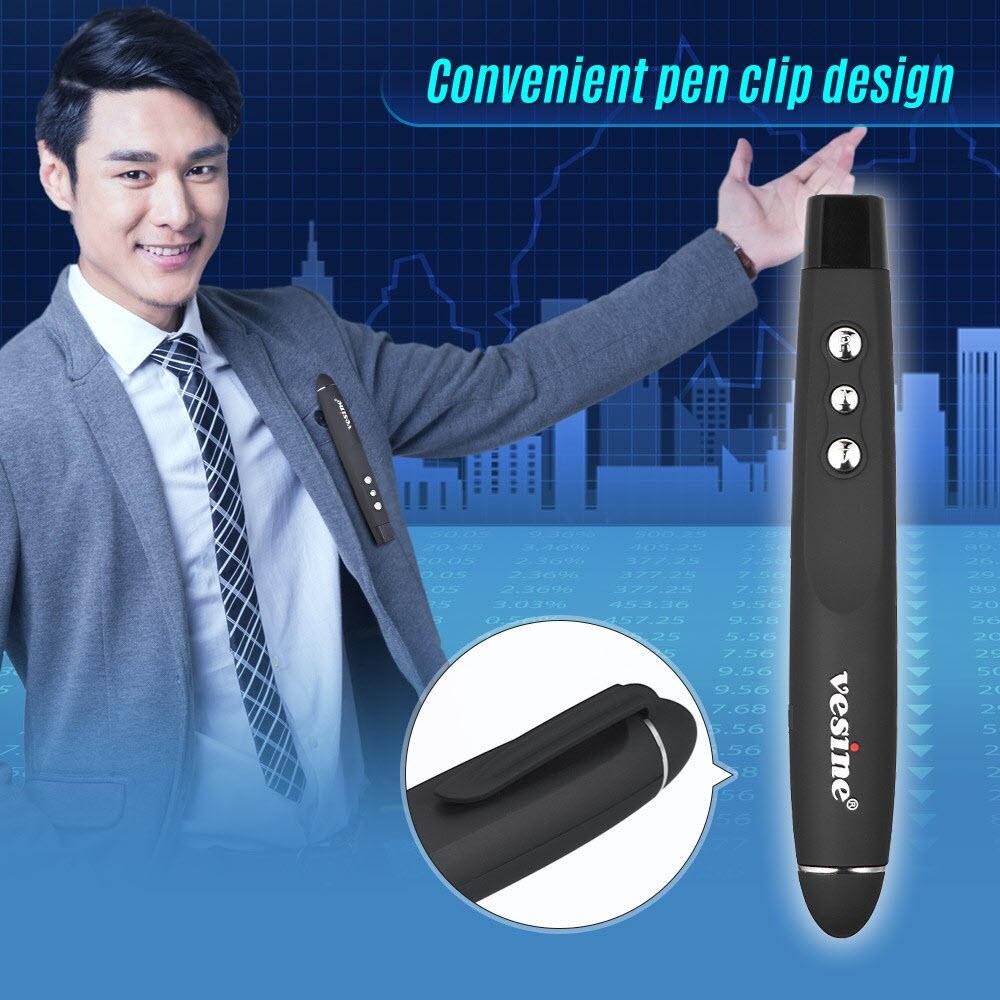 Bút Trình Chiếu Power Point 101 - Bút trình chiếu hỗ trợ lật trang cao cấp kèm túi đựng thời trang Vesine VP-101 - Bút Thuyết Trình Cao Cấp Vesine VP101 - Bút trình chiếu đa năng giá rẻ VP101
