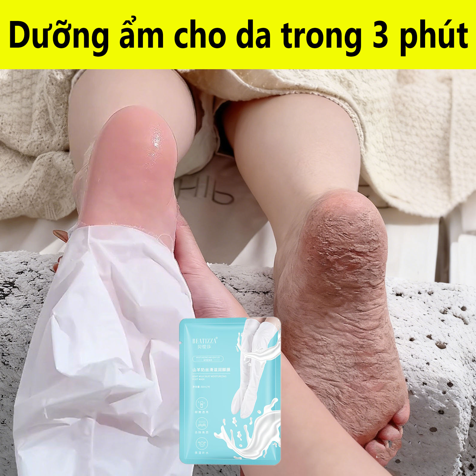 Avocado Essence Foot Mask Moisturizes, Reduces Foot Sweat Odor, Whitens, Exfoliates, Softens and Smooths Foot Skin