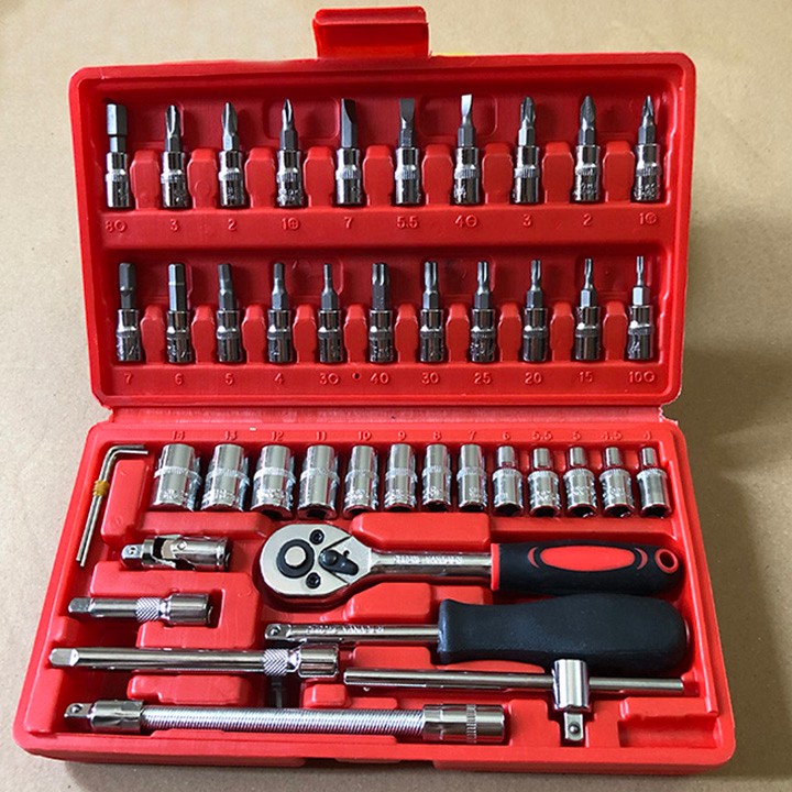 Bộ dụng cụ sửa chữa ô tô xe máy - bộ dụng cụ 46 chi tiết - 46 chi tiết - bo-dung-cu-46-mon