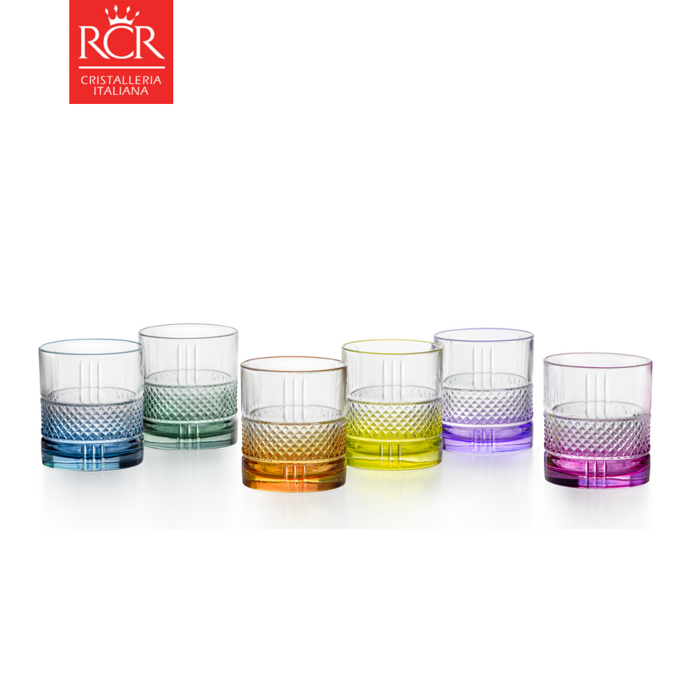 Ly thuỷ tinh pha lê ý rcr - brillante coloured dof tumbler 340ml