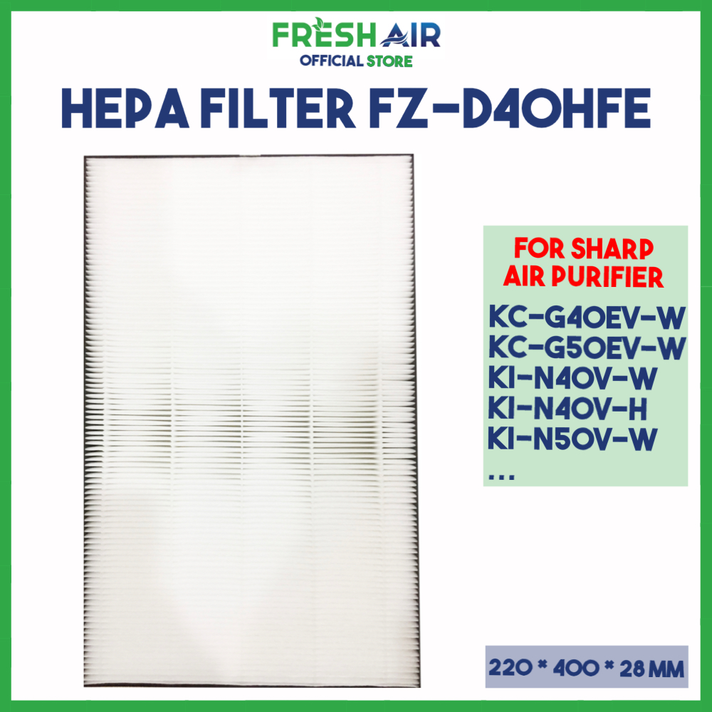 Màng Lọc HEPA Sharp FZ-D40HFE | FZ-D60HFE | Dùng Cho Máy Lọc Không Khí và Tạo Ẩm Sharp KC-G40EV-W, KC-G50EV-W, KC-G60EV-W, KI-L60V-W, KI-L80V-T, KI-N40V-W, KI-N40V-H, KI-N50V-W