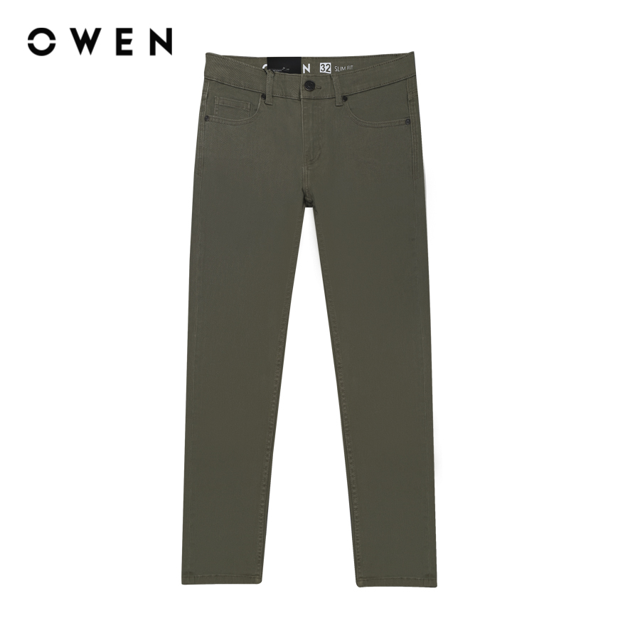 OWEN - Quần jeans Slim Fit QJS231890 màu Nâu chất liệu CVC Spandex