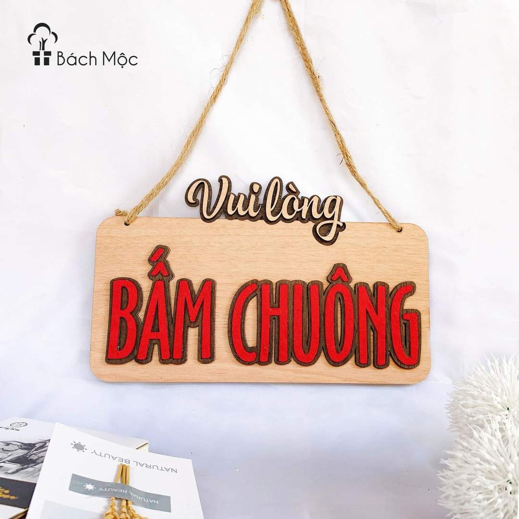 Decor home Bảng gỗ decor, bảng gỗ vui lòng gõ cửa, bấm chuông, đóng cửa nhiều mẫu đẹp