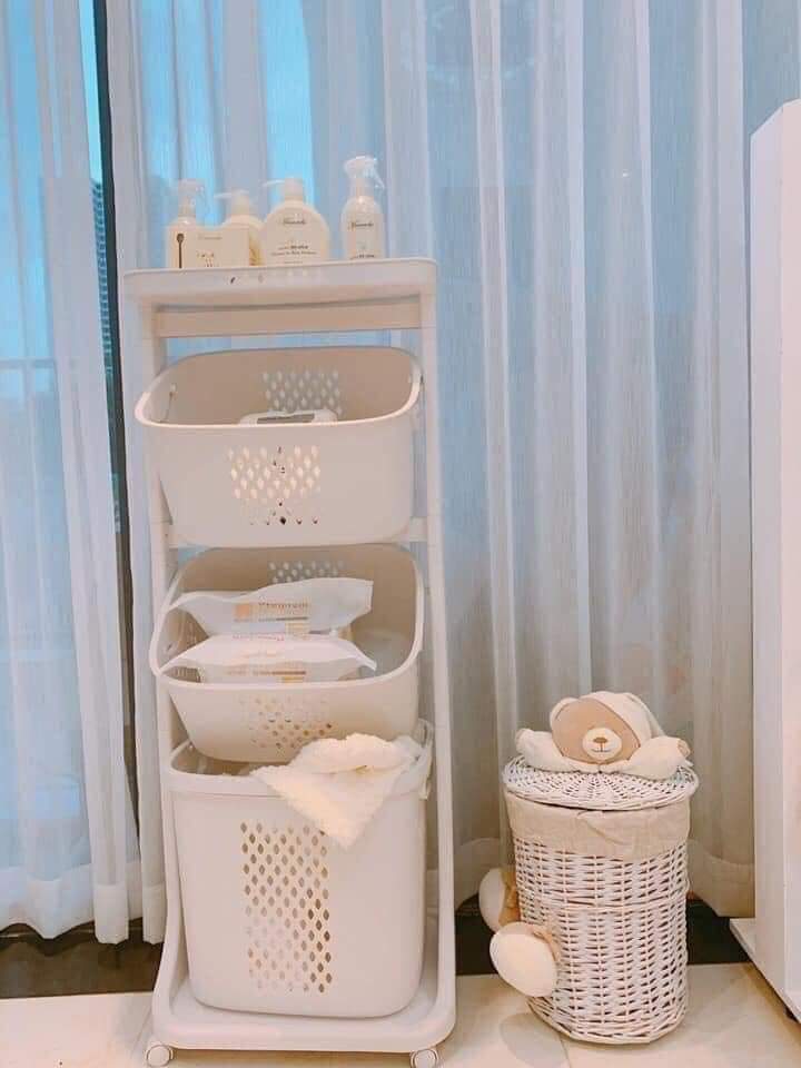 KỆ GIỎ ĐỰNG ĐỒ 3 TẦNG CÓ BÁNH XE VIỆT NHẬT