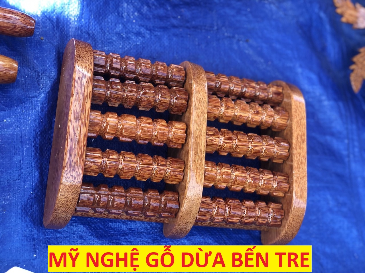 Có Video - Bàn massage chân bằng gỗ dừa cao cấp 10 con lăn - HÀNG LOẠI 1 - mỹ nghệ dừa Bến Tre - DANH DUA SHOP
