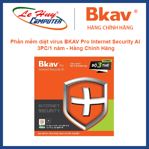 Phần mềm diệt virus bkav pro internet security ai 3 pc 1 năm