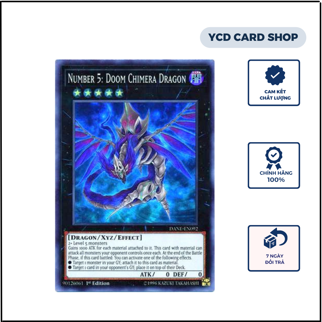 Thẻ bài yugioh Chính hãng Number 5: Doom Chimera Dragon – Super Rare