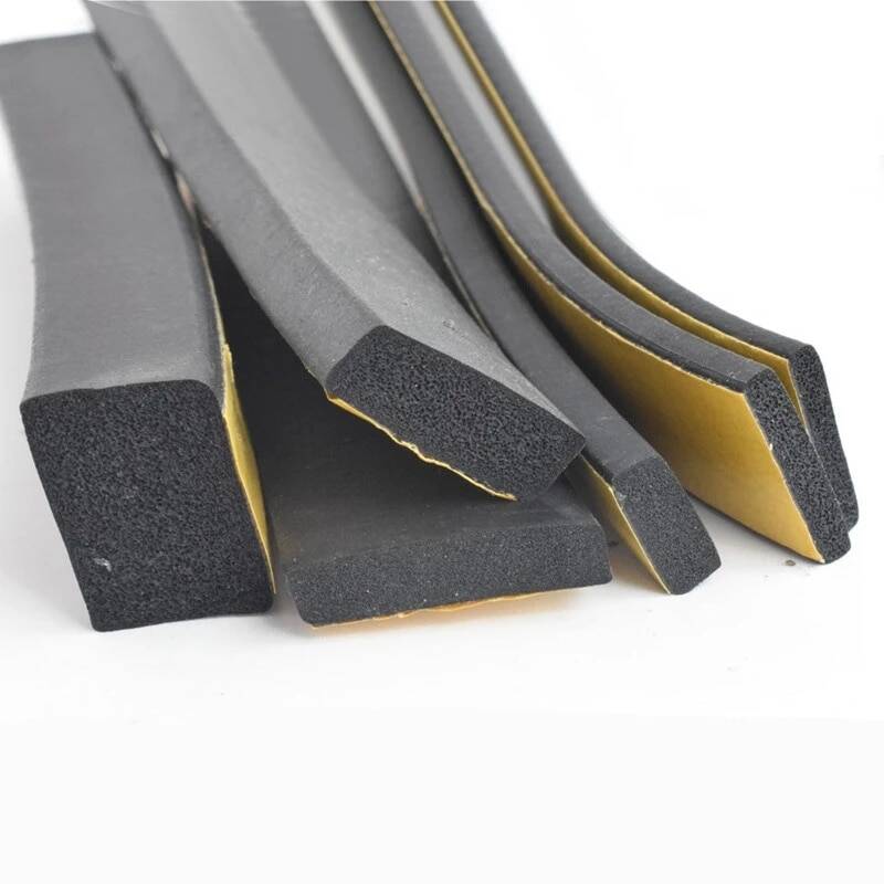 Dải gioăng cao su tự dính, chiều rộng 10-30mm, độ dày 2-20mm, keo dán một mặt, chất liệu EVA màu đen, băng dính dùng cho cửa sổ và cửa ra vào, mã LJD36232
