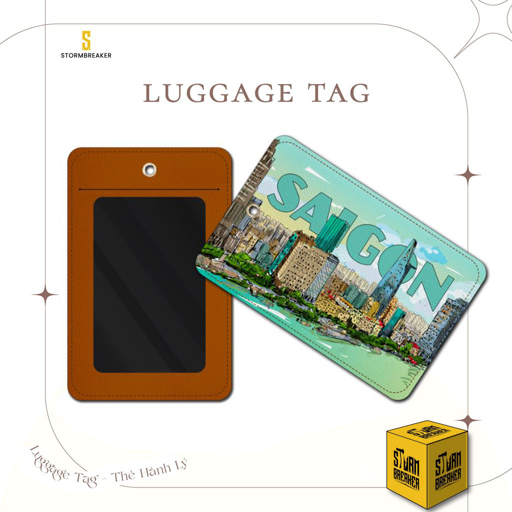 Thẻ hành lý da - balo - luggage tag - sai gon - tag005 stormbreaker