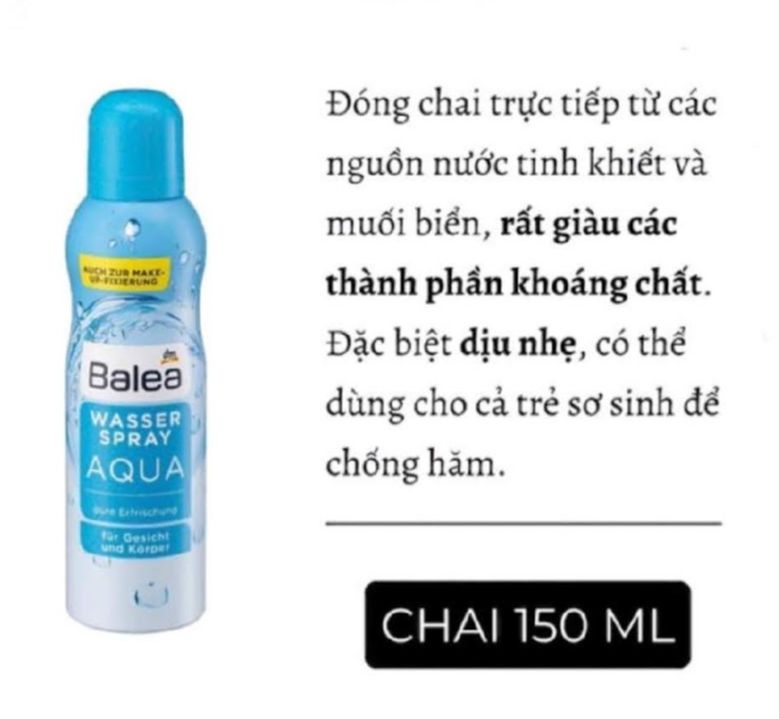 Xịt khoáng balea 150ml - nội địa đức.