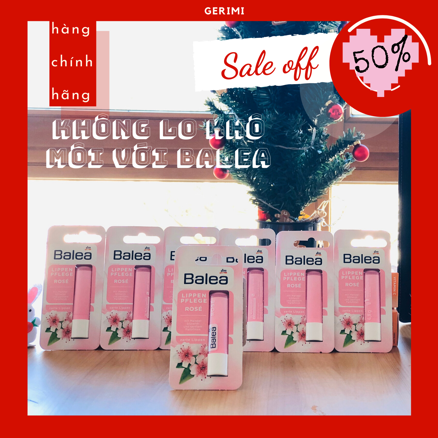 Son dưỡng ẩm balea rose 4,8g - son môi chuẩn hàng đức - mỹ phẩm đức