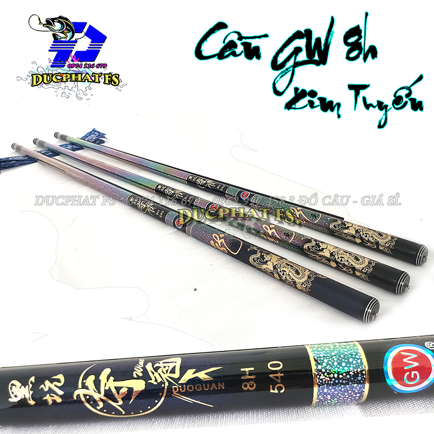 Cần câu tay 8H GW Kim Tuyến Shachenbao, Cần Câu Đài 8h cao cấp.