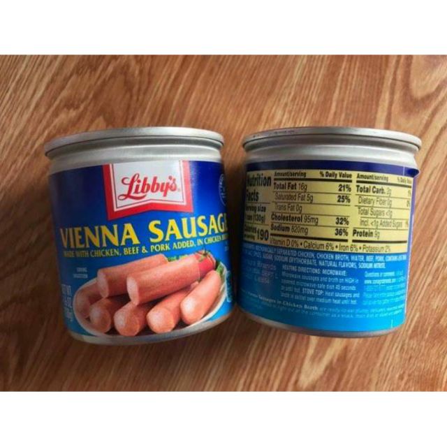 [COMBO 5 LON ] XÚC XÍCH VIENNA SAUSAGE ĐÓNG HỘP LOẠI NGON NHẬP MỸ