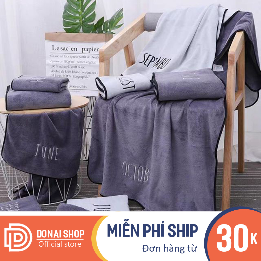 Khăn tắm spa cao cấp 70x140 cm thêu logo 12 tháng, chất khăn bông mềm  mịn, thấm hút tốt chuẩn Hàn Quốc 72.KTSP.DONAI