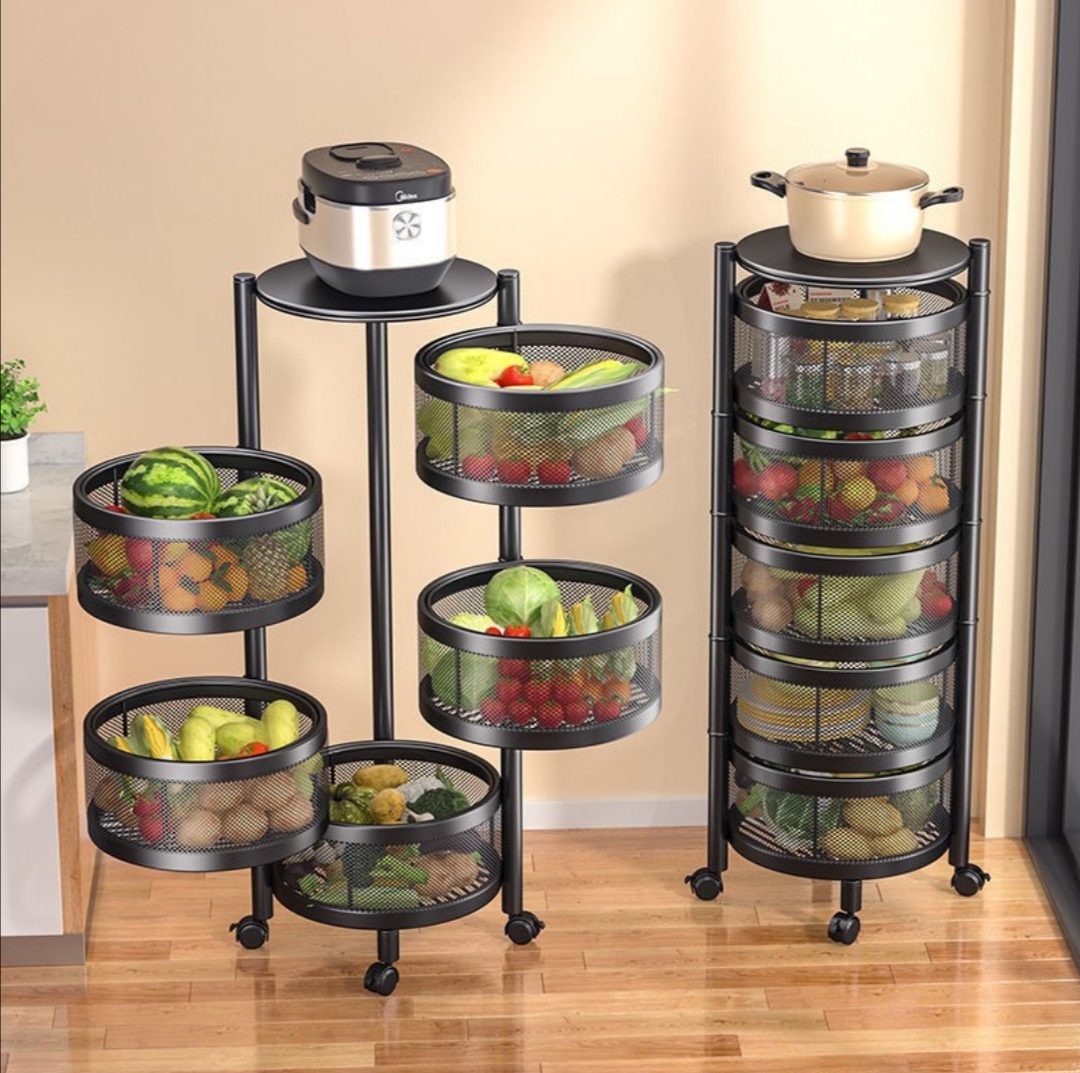 Kệ sắt tròn xoay đa năng 360° 3,4,5tầng chịu lực 150KG - Sơn tĩnh điện