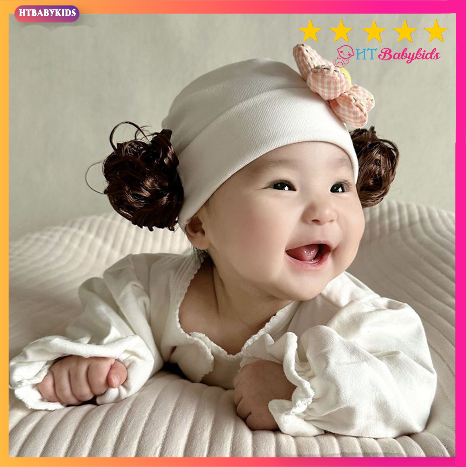 Tuban tóc giả hoa mai xinh cho bé gái