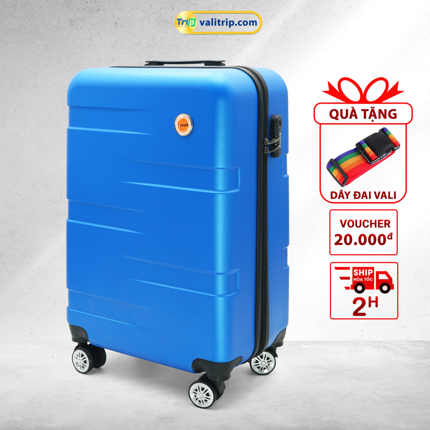 MIỄN PHÍ SHIP - TẶNG DÂY ĐAI - Vali nhựa immaX X14 có đủ size 20inch và 24inch - Bảo hành 36 tháng