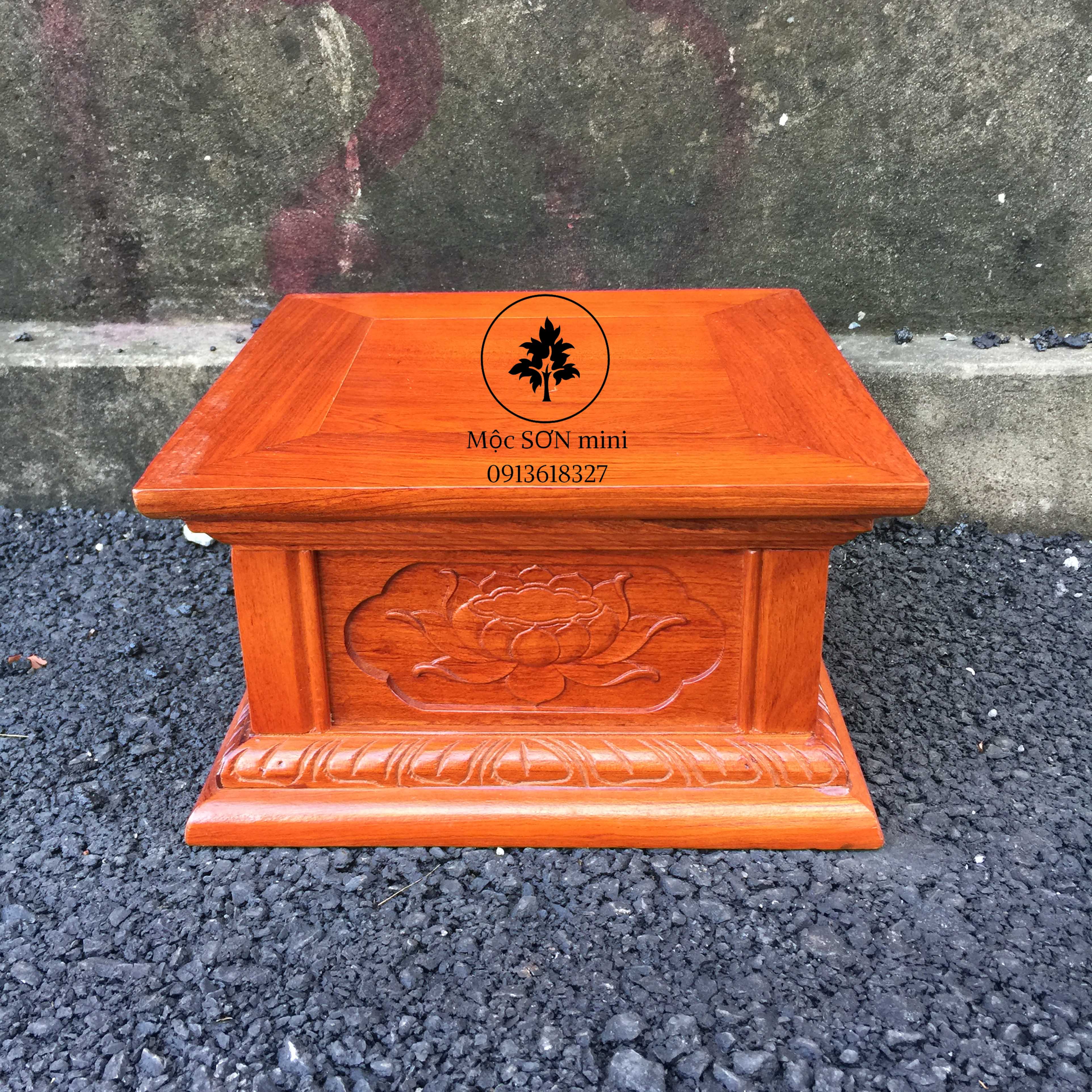 Đế Hoa Sen ,Đôn Hoa sen gỗ hương cao cấp đế kê tượng,đế kê có kích thước mặt,25cm,30cm